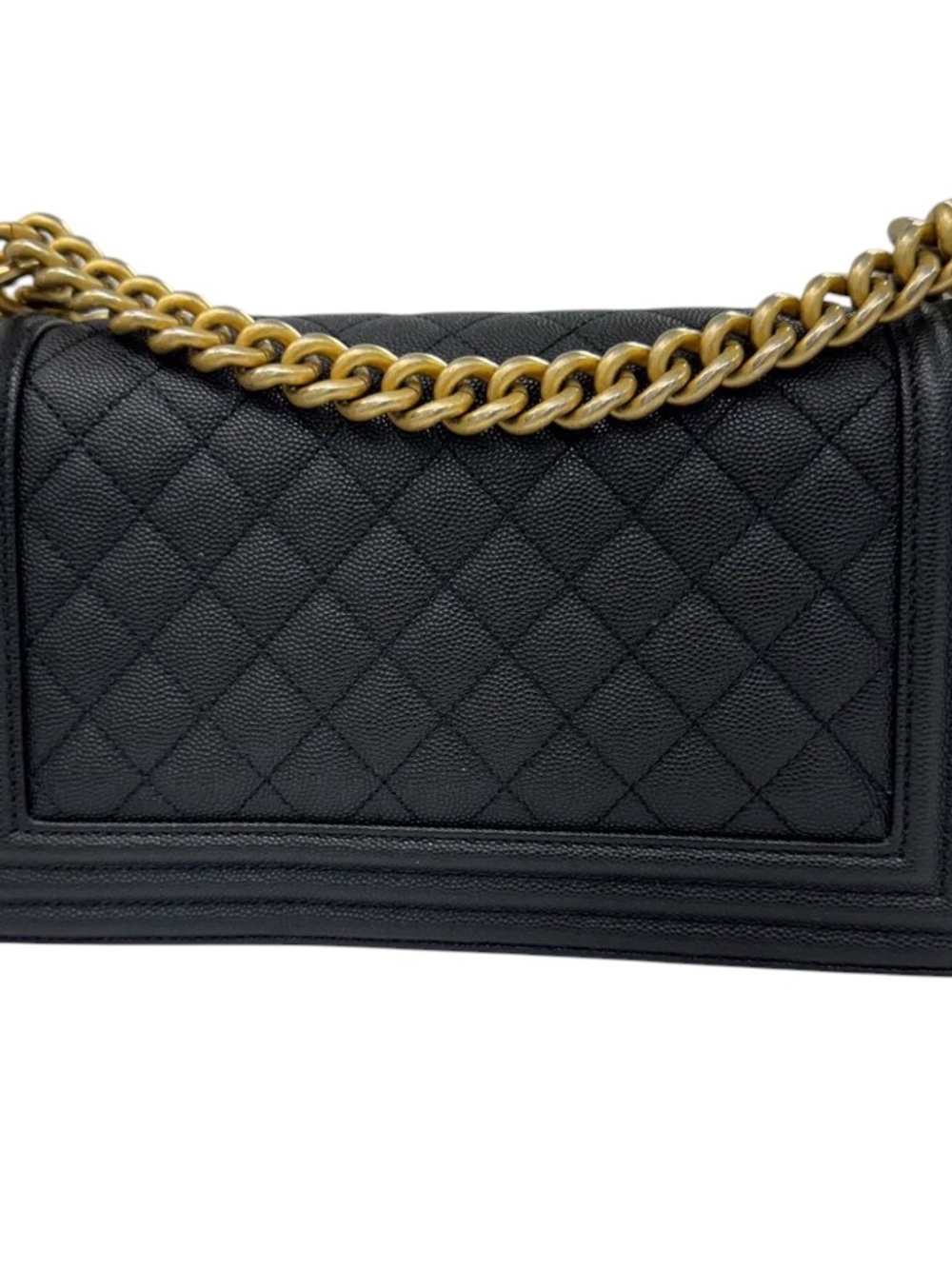 CHANEL Black Caviar Leather Quilted Boy Bag - Picture 5 of 6
